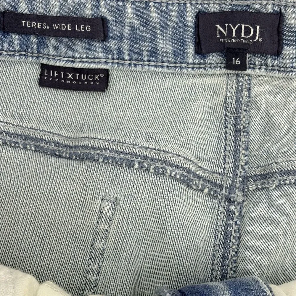 NYDJ Teresa Wide Leg Ankle Jeans Womens Size 16 Boho Summer Casual Travel Norm